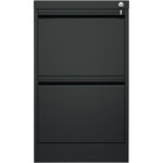 Profesionāls metāla dokumentu skapītis ar 2 atvilktnēm 460x620x720mm Melns | Adexa SEDA2B - Image 4