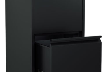 Profesionāls metāla dokumentu skapītis ar 2 atvilktnēm 460x620x720mm Melns | Adexa SEDA2B