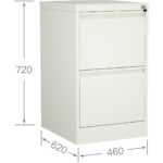 Profesionālais metāla dokumentu skapis ar 2 atvilktnēm 460x620x720mm Balts | Adexa SEDA2W - Image 2