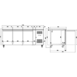 Profesionāls ledusskapis ar 3 durvīm, dziļums 600mm | Adexa RS31V - Image 2