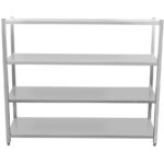 Profesionāla plauktu vienība no nerūsējošā tērauda 1500x400x1500mm 4 plaukti | Adexa SSB15040 - Image 3