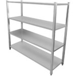 Profesionāla plauktu vienība no nerūsējošā tērauda 1500x400x1500mm 4 plaukti | Adexa SSB15040