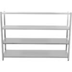 Profesionāla plauktu sistēma Nerūsējošais tērauds 1800x400x1500mm 4 plaukti | Adexa SSB18040 - Image 4