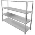 Profesionāla plauktu sistēma Nerūsējošais tērauds 1800x400x1500mm 4 plaukti | Adexa SSB18040