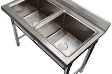 Komerciāla izlietne Nerūsējošais tērauds 1100x600x900mm 2 bļodas Splashback | Adexa ST245A