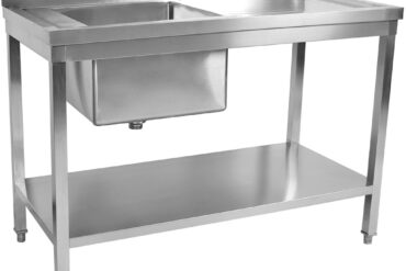 Komerc{=i}ala izlietne Ner{=u}sējo{v s} tērauds 800x700x900mm 1 trauks kreisajā pusē Aizmugurējā skarda Apak{vs}ējā plaukta | Adexa STD0870L