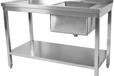 Komerciālais izlietne nerūsējošais tērauds 1500x600x900mm 1 bļoda labā puse Splashback apakšējā plaukta | Adexa STD1560R