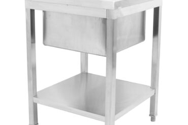 Komerciāla izlietne nerūsējošā tērauda 600x600x900mm 1 bļoda ar splashback | Adexa STD145A