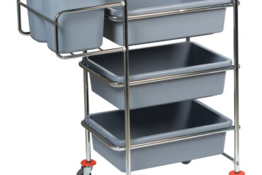 Profesionāla šķīvju savākšanas ratiņi ar 5 konteineriem | Adexa STTC01