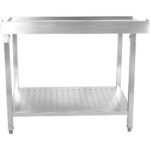 Izkrāvēja galds Labā puse 1100x650x850mm Ar apakšējo plauktu Ar aizsargmalu Nerūsējošs tērauds | Adexa SWB11065L - Image 3