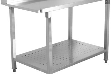 Labais sānu izkraušanas galds 600x650x850mm Ar apakšējo plauktu Ar aizsargmalu Nerūsējošais tērauds | Adexa SWB6065R