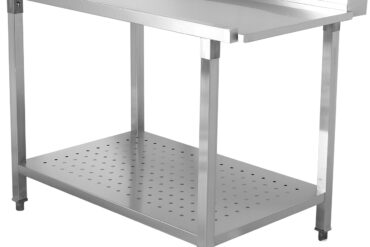 Izkraušanas galds kreisā puse 1100x650x850mm ar apakšējo plauktu un aizsargplāksni no nerūsējošā tērauda | Adexa SWB11065L