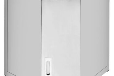 Stūra sienas skapītis Nerūsējošais tērauds 800x800x400x400x650mm | Adexa SWCCN80402DR