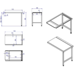 Izkrāmēšanas galds Labā puse 1100x650x850mm Bez apakšējā plaukta Bez aizsargmala Nerūsējošais tērauds | Adexa SWT11065R - Image 5
