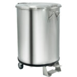 Profesionāla atkritumu tvertne Nerūsējošs tērauds Riteņi Pedālis 50 litri | Adexa TGB3660