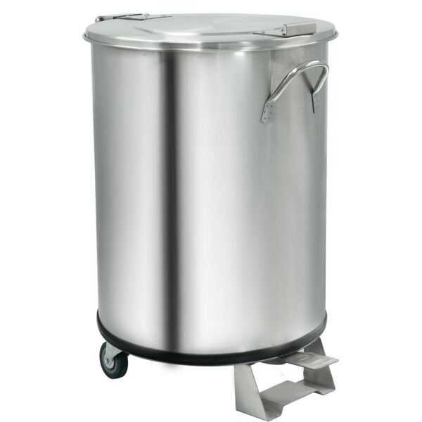 Profesionāla atkritumu tvertne Nerūsējošs tērauds Riteņi Pedālis 50 litri | Adexa TGB3660
