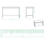 Profesionāls darba galds Nerūsējošais tērauds Apakšējā plaukts 1600x700x900mm | Adexa THATS167 - Image 3