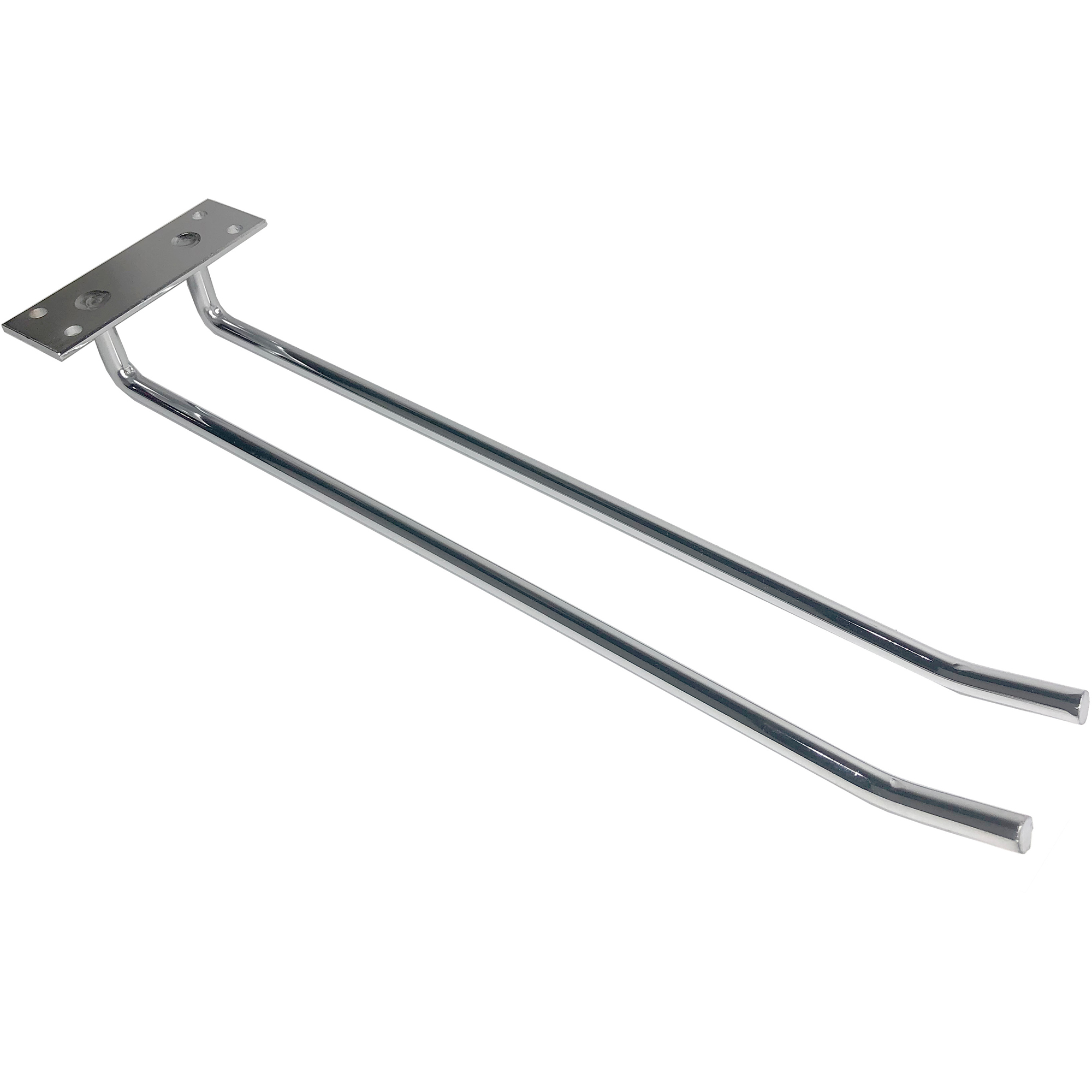 Vīna glāžu turētājs sudraba Vīna glāžu turētājs sudraba, pie griestiem stiprināms, garums 400mm 4 vīna glāzes | Adexa WGB18500400S - Image 1