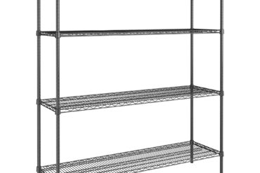 Komerciālā plauktu sistēma 4 līmeņi 1000kg 1800x450x1800mm Pulverkrāsota tērauda Melna | Adexa WH18045180A4