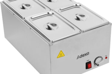 Komerciālā Bain Marie, kas ietver 4xGN1/4 konteinerus ar vāku | Adexa WH706614