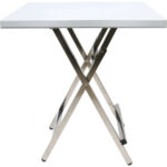 Salokāms nerūsējošā tērauda bistro galds 600x600x700mm | Adexa WHBT6060 - Image 3