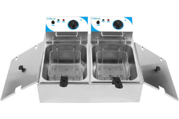 Komerciālais divkāršais elektriskais frīts 8+8 litri 2,5+2,5kW uz galda virsmas | Adexa WHCDFD