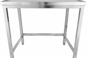Profesionāls darba galds ar atkritumu caurumu un paceltām malām Nerūsējošais tērauds 1200x600x900mm | Adexa WHDW12060
