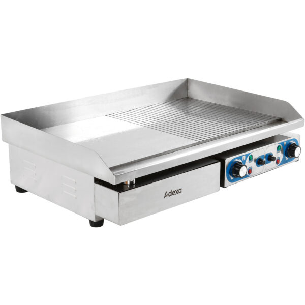 Komercijas grils gluds/rievots 728x393mm 2 zonas 4.4kW elektriskais | Adexa WHEG820AFR