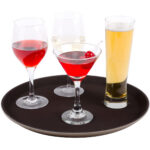 Neslīdošs servēšanas paplāte Super plastmasa Apaļa 14" Melna | Adexa WHF1400