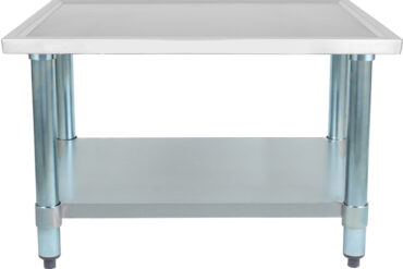 Nerūsējošā tērauda komerciālais aprīkojuma statīvs ar galvanizētu apakšplauktu un jūras malām 1000x600x600mm | Adexa WHMT60100