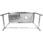 Komerciāla izlietne ar atkritumu caurumiem Nerūsējošais tērauds 1200x600x900mm 1 bļoda pa kreisi Aizmugures plāksne | Adexa WHSTD1270L - Image 5