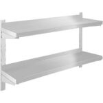 Sienas plaukts 2 līmeņi 800x300x600mm Nerūsējošais tērauds | Adexa WM08030B