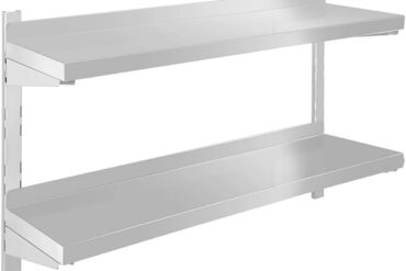 Sienas plaukts ar 2 līmeņiem 1800x300x600mm Nerūsējošais tērauds | Adexa WM18030B