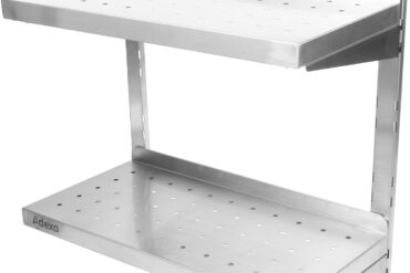 Sienas plaukts perforēts ar 2 līmeņiem nerūsējošā tērauda 1400x350x600mm | Adexa WSWB35140P