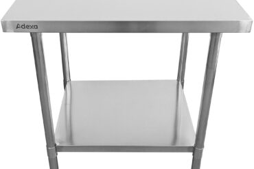 Komerciālais mobilais darbagalds ar regulējamām kājām Nerūsējošā tērauda apakšējā plaukta augstums 600x600x850/930mm | Adexa WT6060CWO