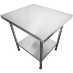 Komerciālais mobilais darbagalds ar regulējamām kājām Nerūsējošā tērauda apakšējā plaukta augstums 600x600x850/930mm | Adexa WT6060CWO - Image 6