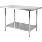 Komerciāla darba galds Nerūsējošais tērauds Apakšējā plaukta 600x600x900mm | Adexa WT6060WO