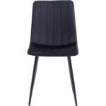 Ēdamistabas krēsls ar metāla kājām un polsterētu samta sēdekli melnā krāsā | Adexa WW5025 - Image 3