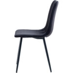 Ēdamistabas krēsls ar metāla kājām un polsterētu samta sēdekli melnā krāsā | Adexa WW5025 - Image 2
