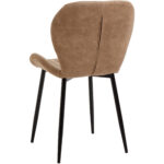 Ēdamistabas krēsls ar metāla kājām un polsterētu samta sēdekli gaiši brūnā krāsā | Adexa WW5064 - Image 5