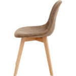 Sānu ēdamistabas krēsls ar koka kājām un polsterētu PU ādas sēdekli gaiši brūnā krāsā | Adexa WW6027 - Image 4