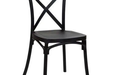 Bistro maltīšu krēsls, plastmasas, melns, iekštelpām un ārtelpām | Adexa WW6089