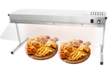 Komerciāls balsts ar sildītāju svītrai, apgaismojumu un šķaudīšanas aizsargu 950x315x457mm | Adexa XDHHC900SG