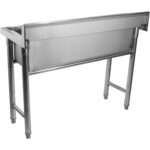 Komercijas trauku mazgāšanas izlietne nerūsējošā tērauda 1 bļoda Splashback 1200x450x800mm Apaļas kājas | Adexa YDPS12038 - Image 5