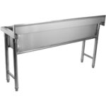 Komerciālais trauku mazgāšanas izlietne Nerūsējošais tērauds 1 bļoda Atspiednis 2000x450x800 mm Apaļas kājas | Adexa YDPS20038 - Image 2