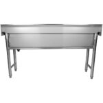 Komerciālais trauku mazgāšanas izlietne Nerūsējošais tērauds 1 bļoda Atspiednis 2000x450x800 mm Apaļas kājas | Adexa YDPS20038 - Image 3