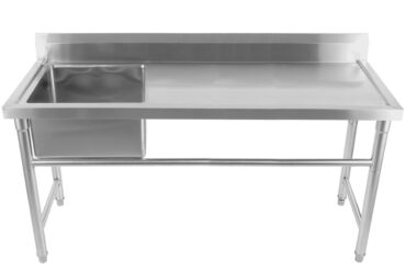 Komerciālais izlietne nerūsējošā tērauda 1570x600x900mm 1 bļoda kreisā Splashback | Adexa YDRST60160L