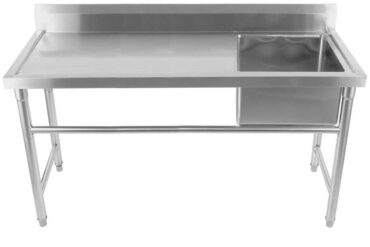 Komercijas izlietne nerūsējošā tērauda 1570x600x900mm 1 bļoda labā puse Splashback | Adexa YDRST60160R