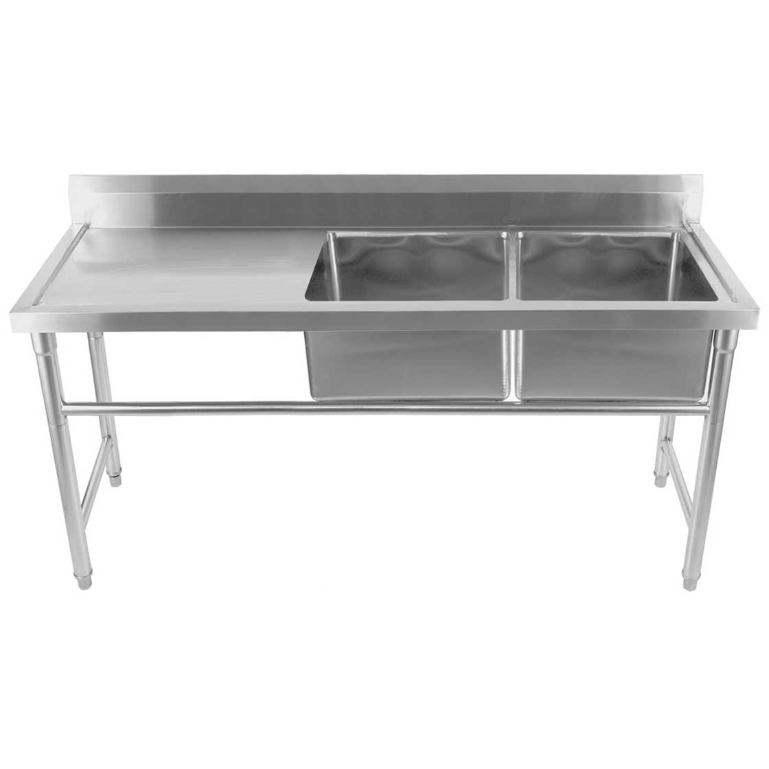 Komercijas izlietne nerūsējošā tērauda 1570x600x900mm 2 bļodas labā puse Splashback | Adexa YDRST60160X2R Komercijas izlietne nerūsējošā tērauda 1570x600x900mm 2 bļodas labā puse Splashback | Adexa YDRST60160X2R - Image 1