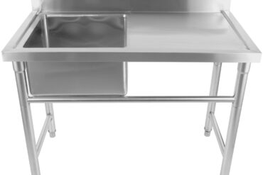 Komerciāla izlietne nerūsējošā tērauda 1080x600x900mm 1 bļoda kreisā puse ar aizsargplāksni | Adexa YDRST60110L